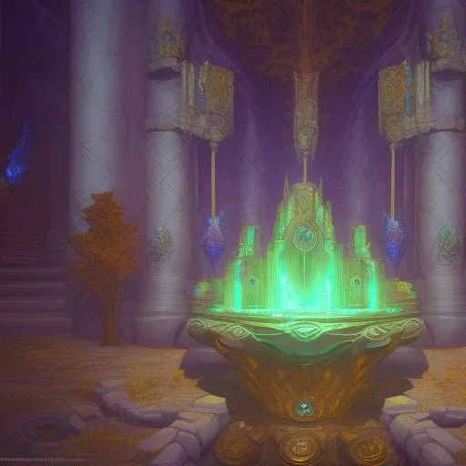 crystral altar stylized for game concept art