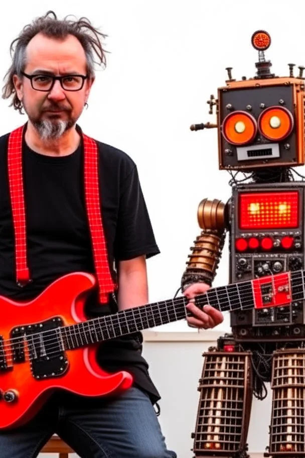 duo animateur radio, homme hardrock et un robot, firestarter