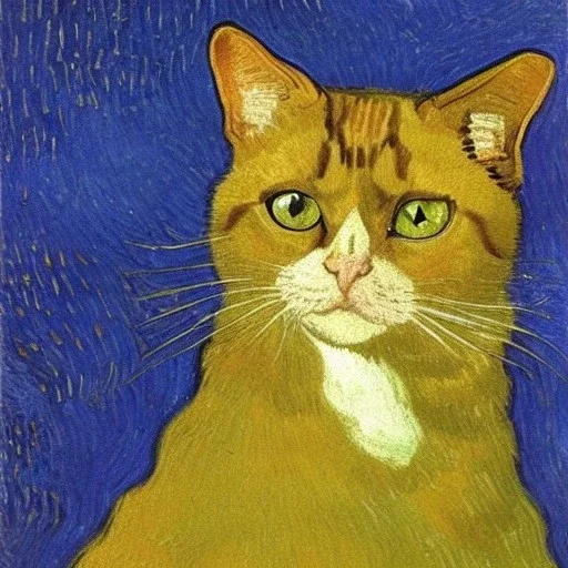 Portrait of a cat by Van Gogh