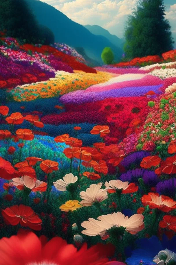 A place full of colorful flowers