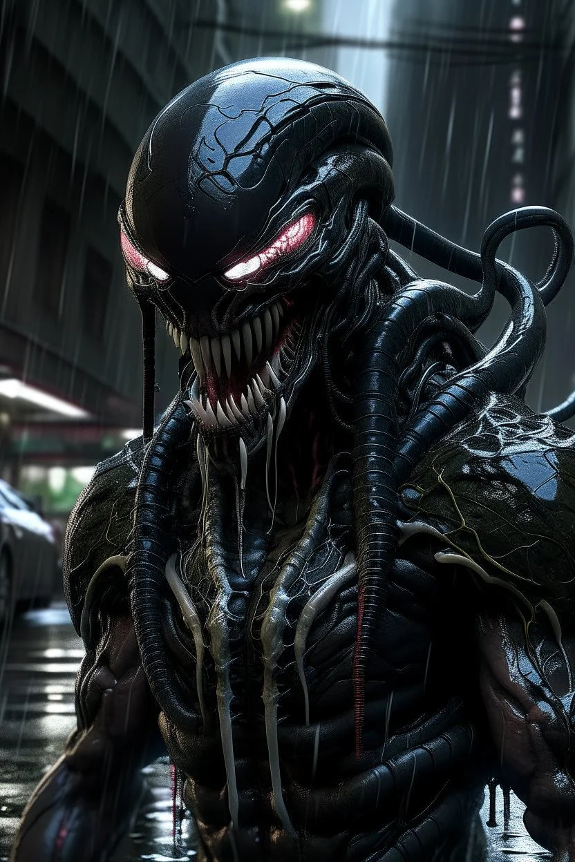 cyberpunk venom with cybernetics