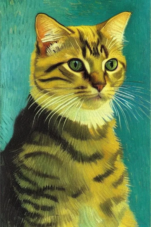 Portrait of a cat by Van Gogh