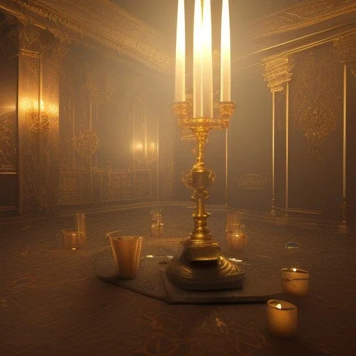 Camelot room, dark, lonely king, candle light, 16k quality, hyper realistic, 3d render, dramatic lighting, octane render, volumetric lighting