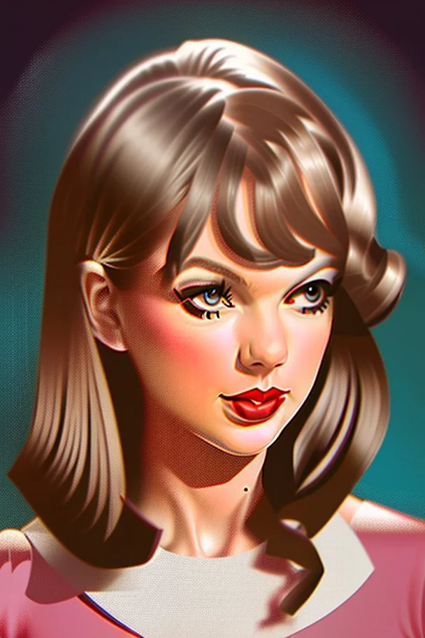 make a portrait of a 1950's Taylor Swift