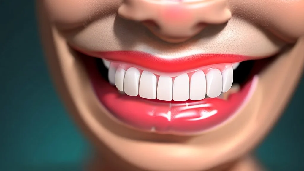 smiling emoji with big grin showing teeth, close up shot