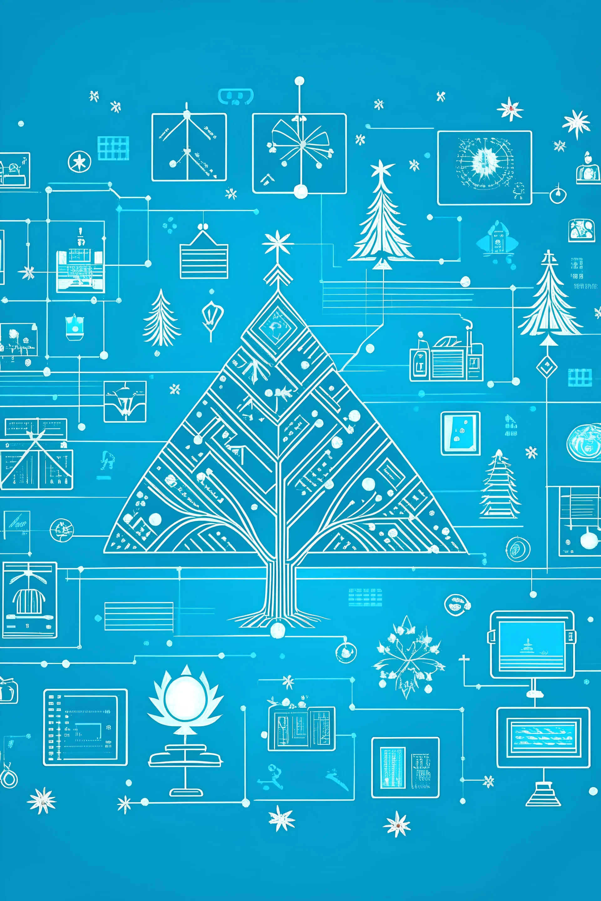 Christmas card in the style of information technology