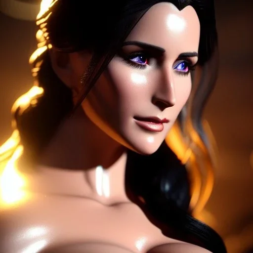 Ultra detailed fullbody Portrait in oil on canvas of beautiful busty Yennefer of Vengerberg ,extremely detailed digital painting, extremely detailed face, crystal clear eyes, mystical colors ,perfectly centered image, perfect composition, rim light, beautiful lighting,masterpiece ,8k, stunning scene, raytracing, anatomically correct, in the style of and robert e howard and Steve Jung and Wizyakuza and Ohrai Noriyoshi and Simon Bisley and uncannyknack.