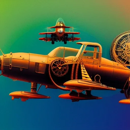 fullbody Drawing of 'sketch of Steampunk Air Vehicles',intricate detail,andrea bonelli,Kilian Eng,Ohrai,evan lee,Aleksandr Sidelnikov,KyuYong Eom,three quarters frontal aerial view,toned colors,16k