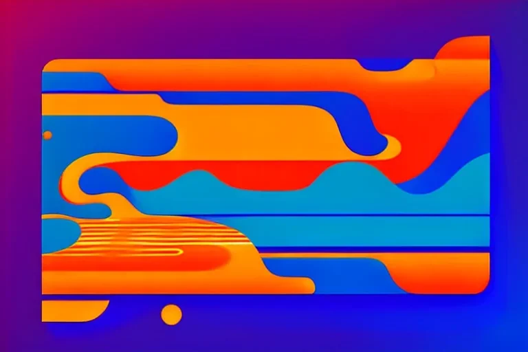 Vector Vector Vector technology abstract background with dynamic amorphous vector flowing gradient particle water curve waves and modern red, yellow, orange lines. Retro futurism geometric, cyberpunk.