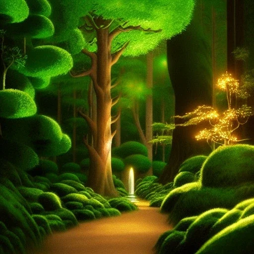 Ghibli, forêt, scintillant, très detaillé, avatar