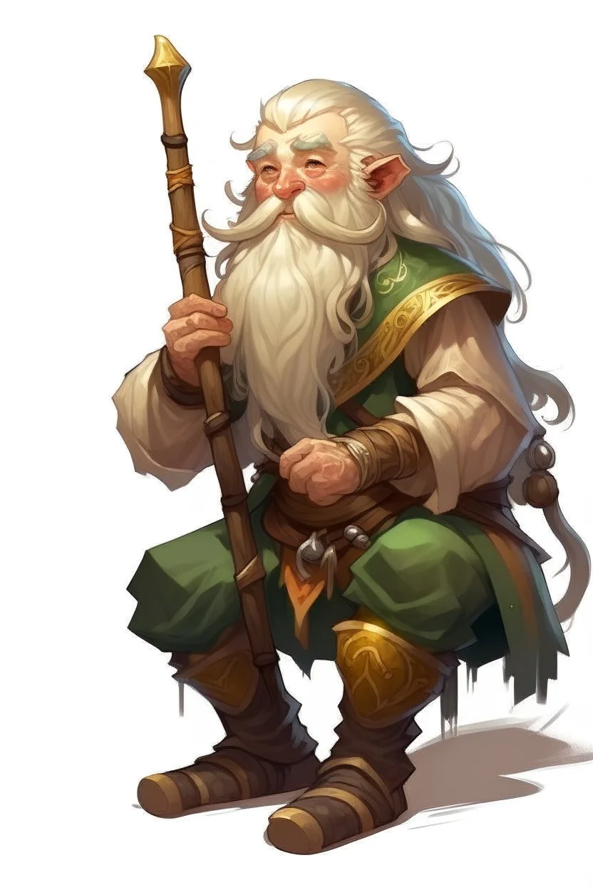 young blonde bard mountain dwarf with magical flute dnd