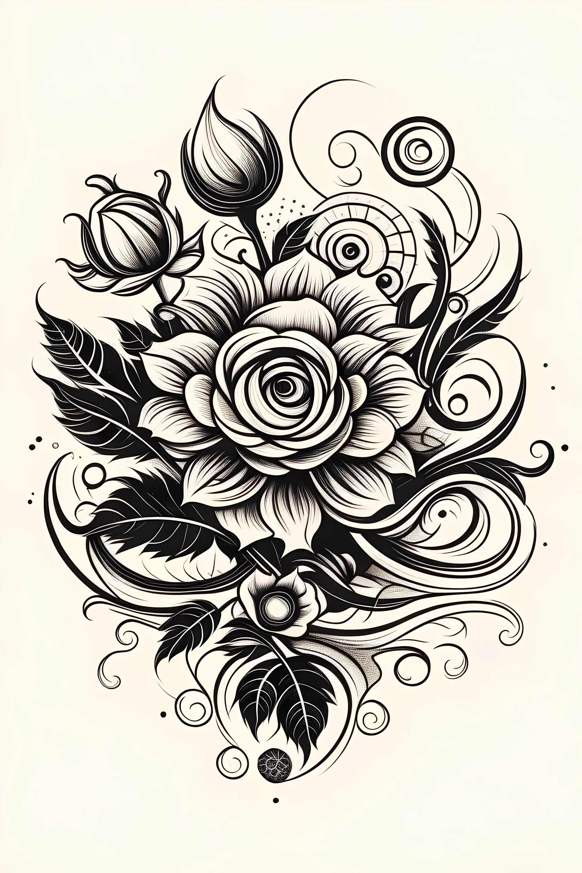 floral tattoo logo