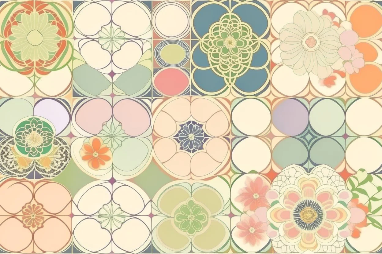 JAPANESE TRADITIONALFORA PASTEL theme PATTERN