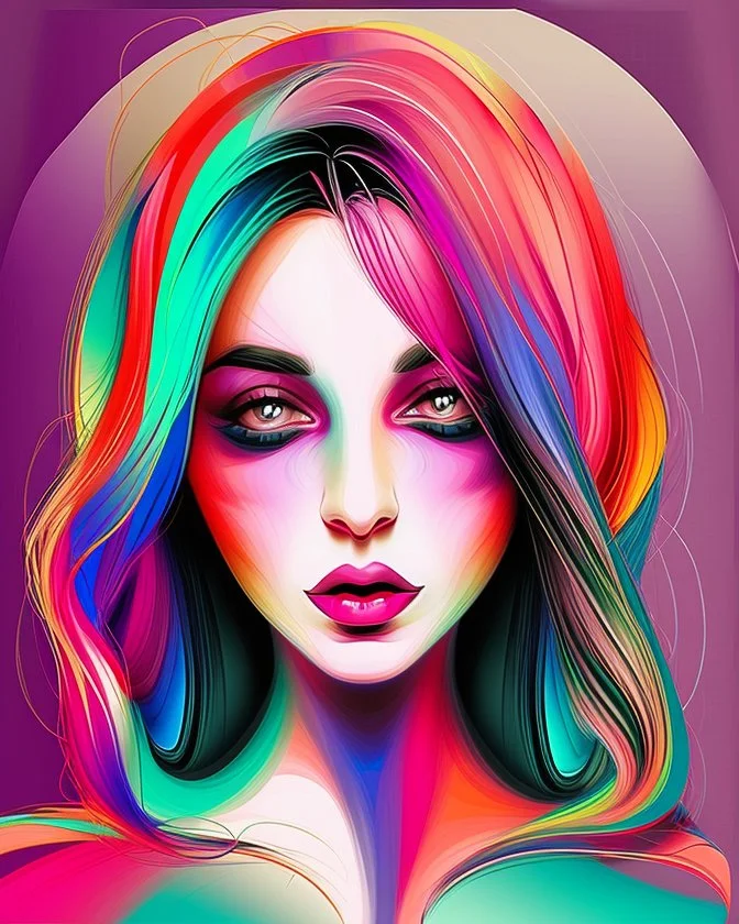 Woman art design colors