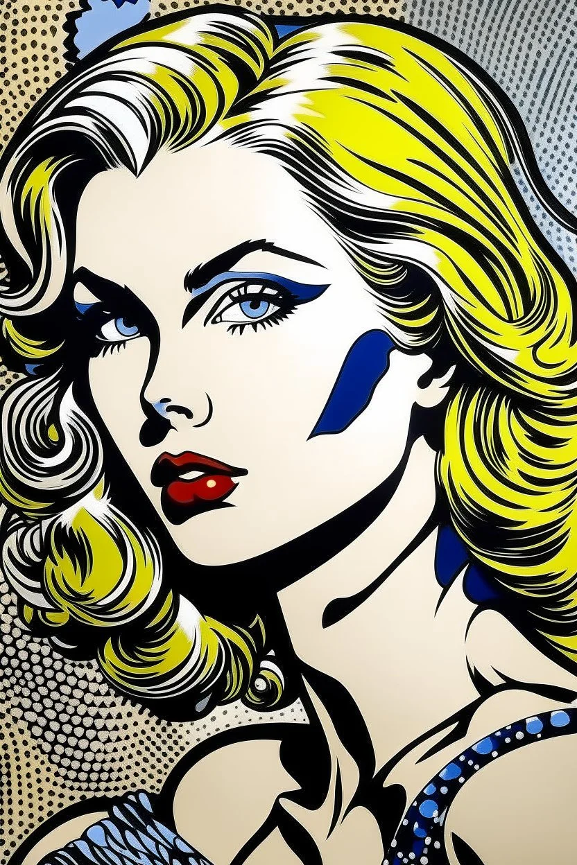 venus godess photo realistic style of roy lichtenstein