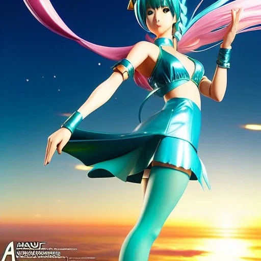 Anime art of beautiful Hatsune miku with beautifel legs by artgerm, ross tran, magali villeneuve, Greg Rutkowski, Gil Elvgren, Alberto Vargas, Earl Moran,, Art Frahm, Enoch Bolles