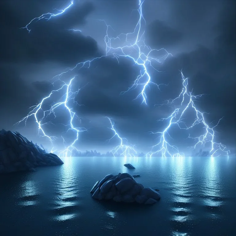 rivers of lightening clean art NFT, blender 3d