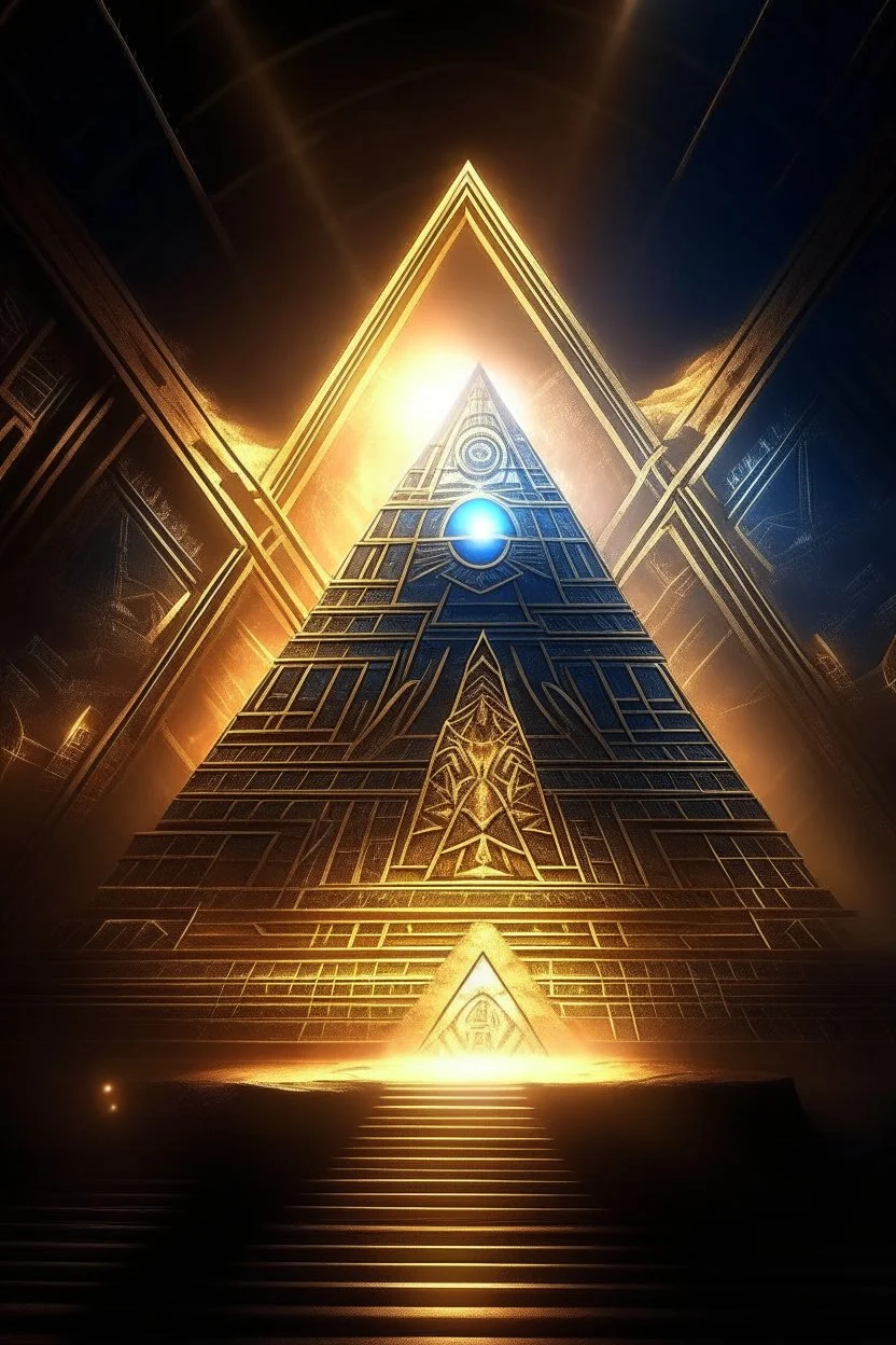 holy geometric sigils,simulacra in front of pyramid of Babel. 4 k, down light, depth of field, trending art, spray paint, high detail, fantasy art, alien connection, future tech