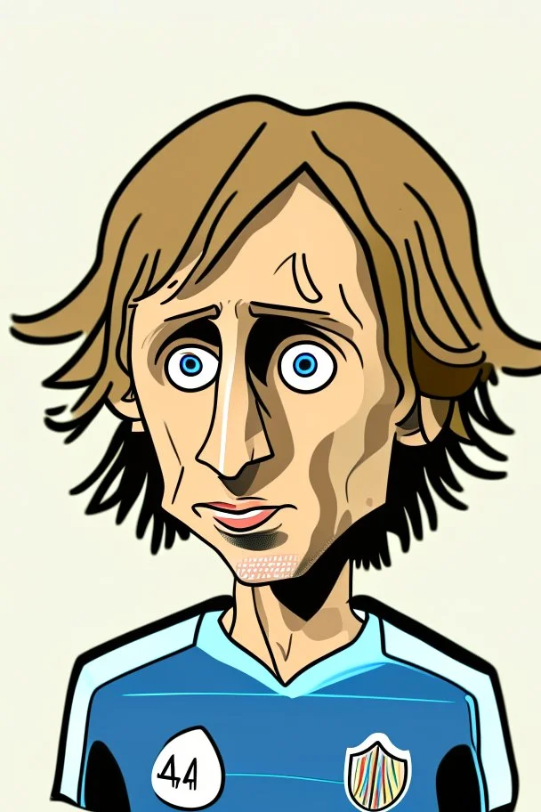 Luka Modric Croatian football player , cartoon 2d