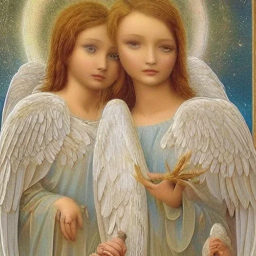 Angelic beings over human world