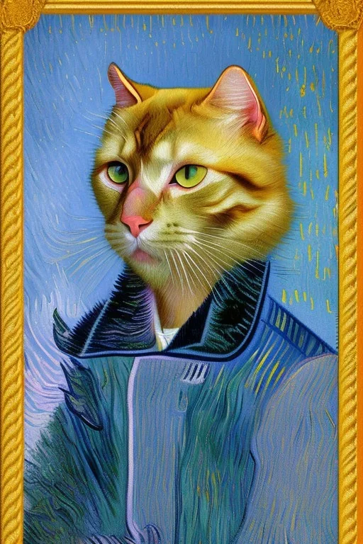 Portrait of a cat by Van Gogh