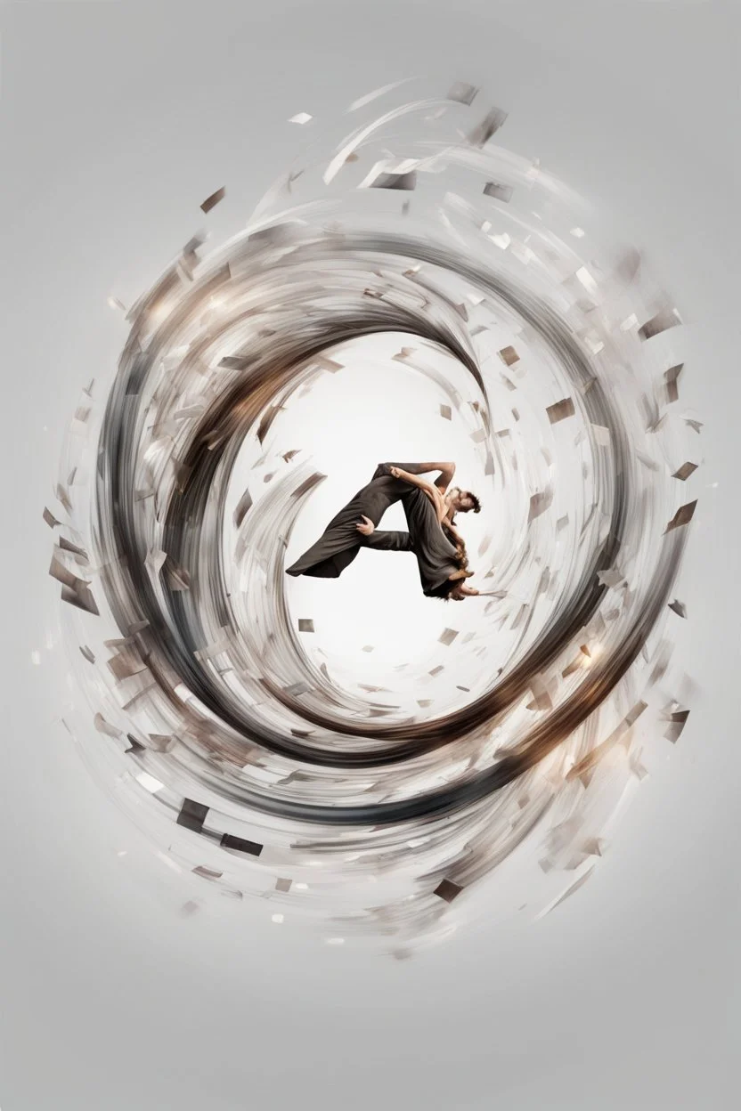 Foreign letters on a transparent background in a swirl, in a dance