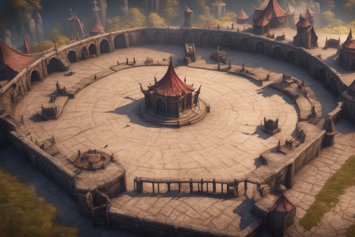 fantasy medieval fighting arena close up