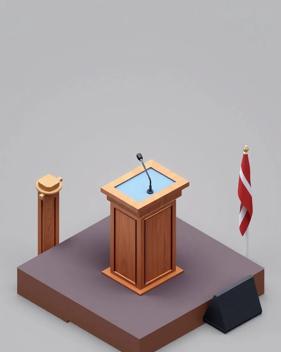 speaking podium, isometric