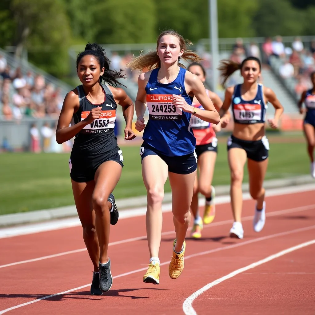 Female athletes in track and field.