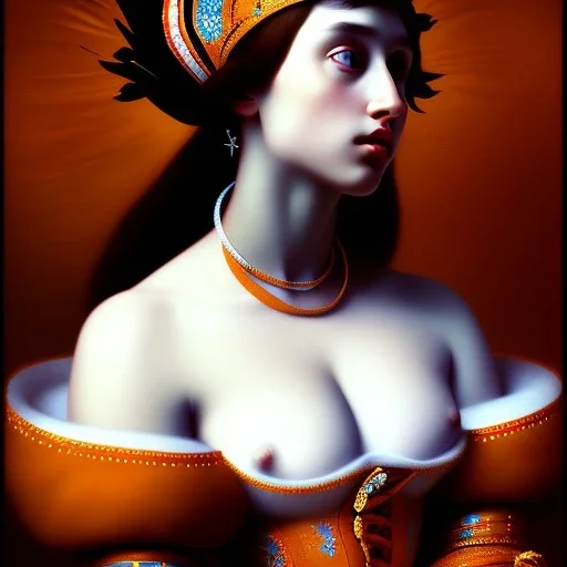 Epic massive Portrait of voloptuos beautiful Woman estilo Jean Auguste Dominique Ingres 4k