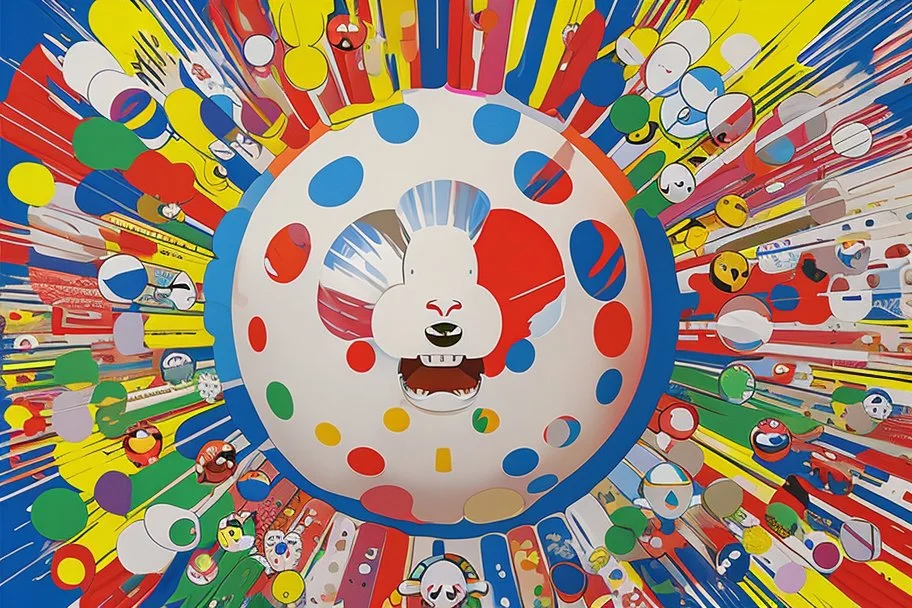 round pop art cloud by Takashi Murakami