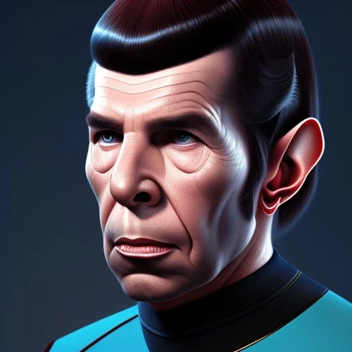 Portrait of Spock, Star Trek style, Photorealism, Full Body Shot,