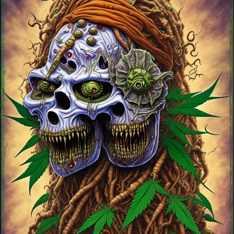 Zombie rastafary iron maiden feuille cannabis