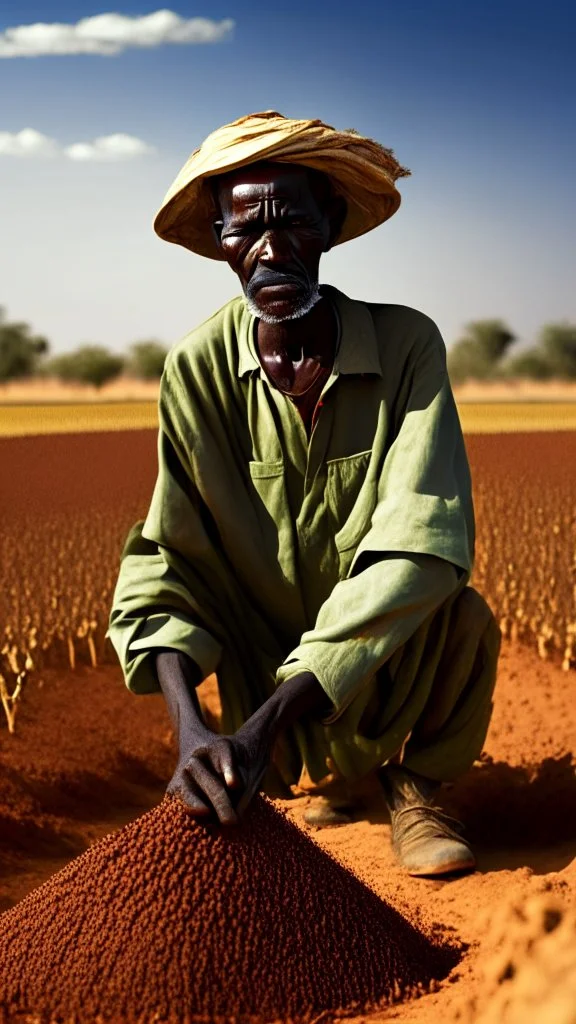 Sudanese man farming