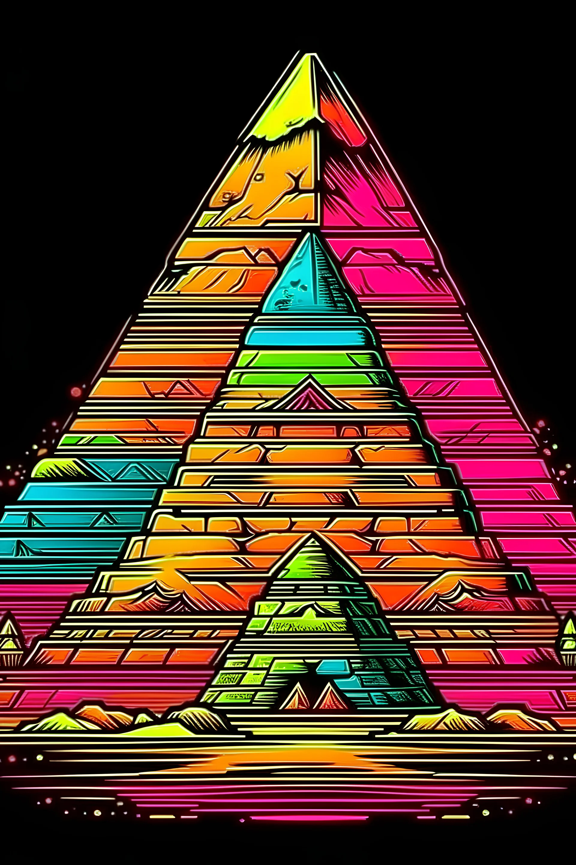 colored Pharaonic Egypt Pyramid