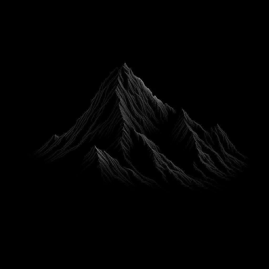 draw a black mountian with black background