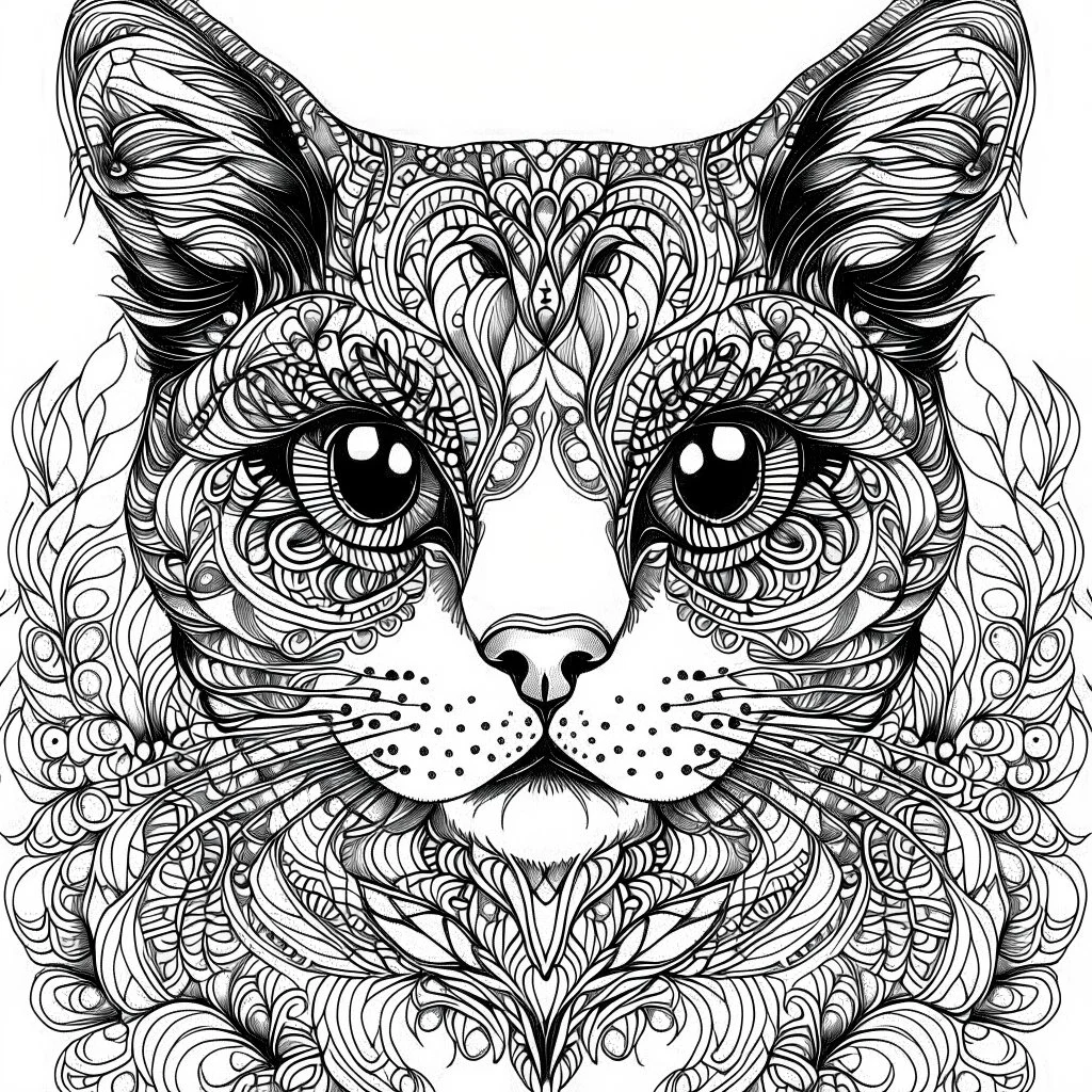 cat, realistic, Animal, mandala, coloring book, clean line art, wildlife-inspired, kid style, happy expressions, –no sketch, color, –ar 3:4, white background, minimal black lines, 8k, minimal black color, low black colors, coloring page, use pure black and white colors, avoid thick black colors, thin black line art, avoid colors, perfect shape, perfect clear lines, clear edges, fill edges, exact perfect edges,