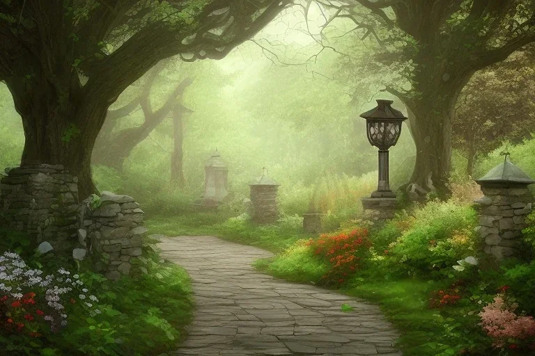 wooded stone lantern path