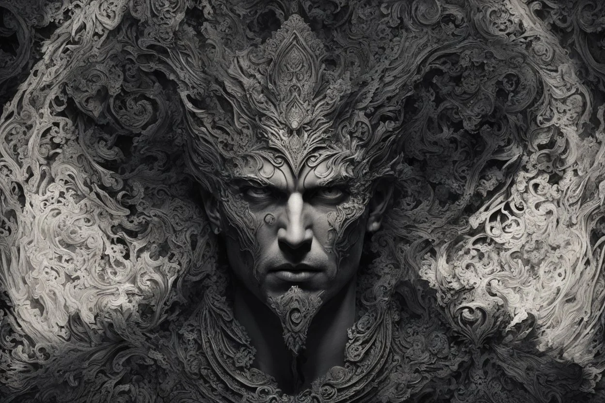 A mesmerizing and abstract portrait of Hades, the god of the underworld, using dark tones and intricate patterns to capture the enigmatic essence of the underworld's ruler, (mesmerizing and abstract portrait:1.4), (Hades, god of the underworld:1.5), (dark tones and intricate patterns:1.3), (expressive and enigmatic ambiance:1.2), inspired by abstract interpretations of classical mythology and the mysteries of the underworld, trending on ArtStation, Intricate, Sharp focus, atmospheric lighting