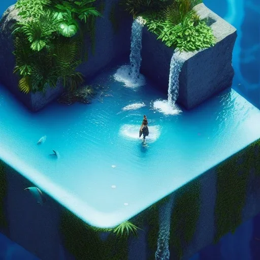 The Isometric Glass Tall Box Mini Model Little Real Island Mixed Water Fall Under Ocean Sunshine Summer Background Blue Sea, The Last Of Us / Avatar, Octane Render / ZBrush, Cinematic, IMAX Film, Nikon D750, 16K, Autostereoscopy, Anthropomorphic, Golden Ratio, Geometry, Symmetric, Depth Of Field, Highly Detailed, Ultra Realistic, Beautiful Lighting, Halfrear Lighting, Soft Light, Candoluminescence, Cast Shadow, Reflective, Glow, Translucent, Normal Map, Carbonated --testp