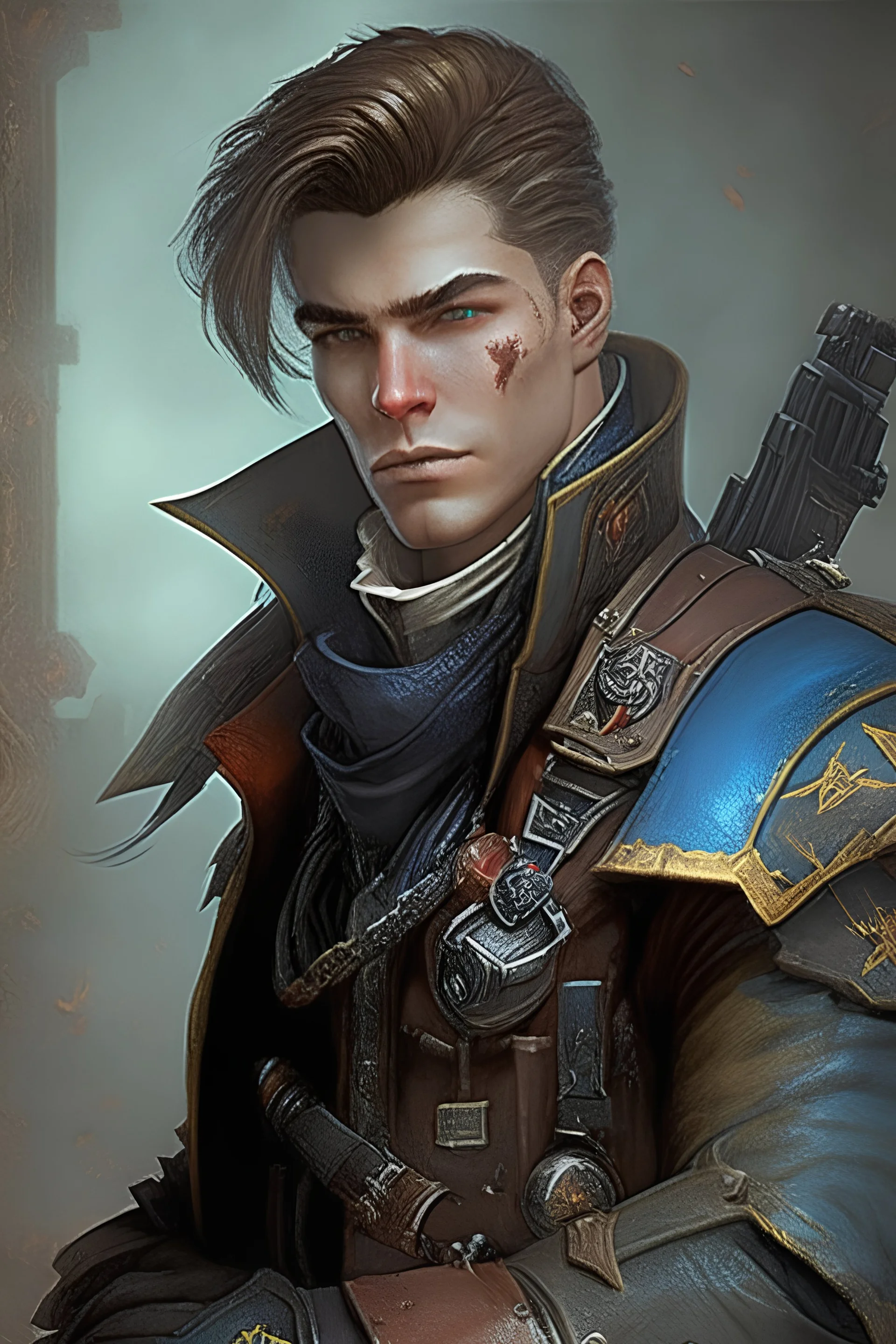 warhammer 40k gunslinger, young handsome male