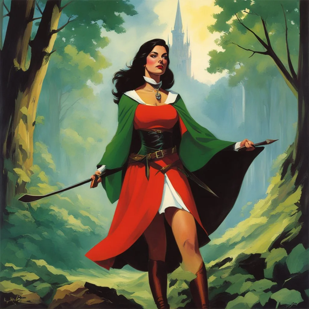 woman version of Allan a Dale the bard [art by Steve Rude] Robin Hood