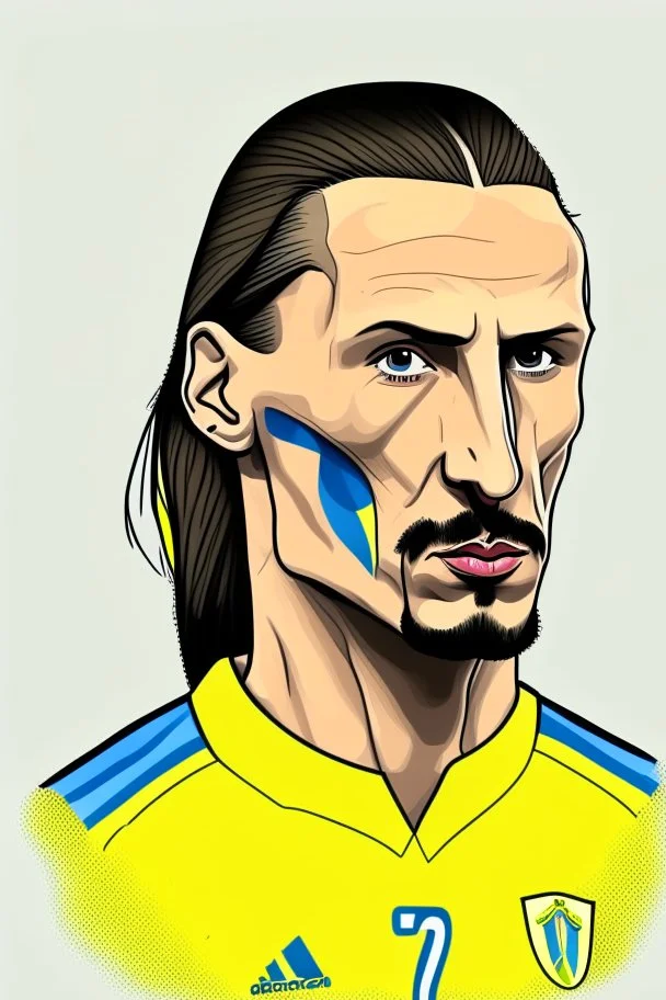 Zlatan Ibrahimovic Swedish soccer player cartoon 2d