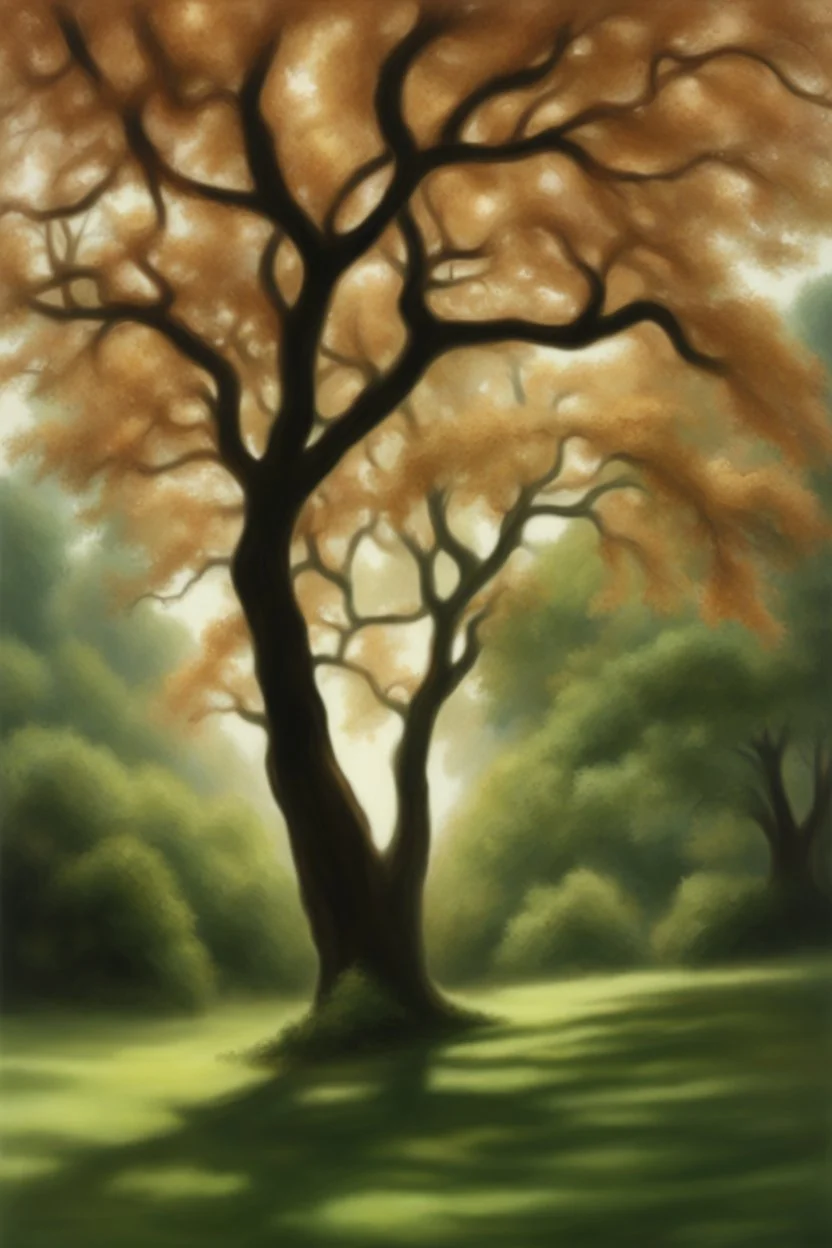 ultra photo realistic tree scenery painting