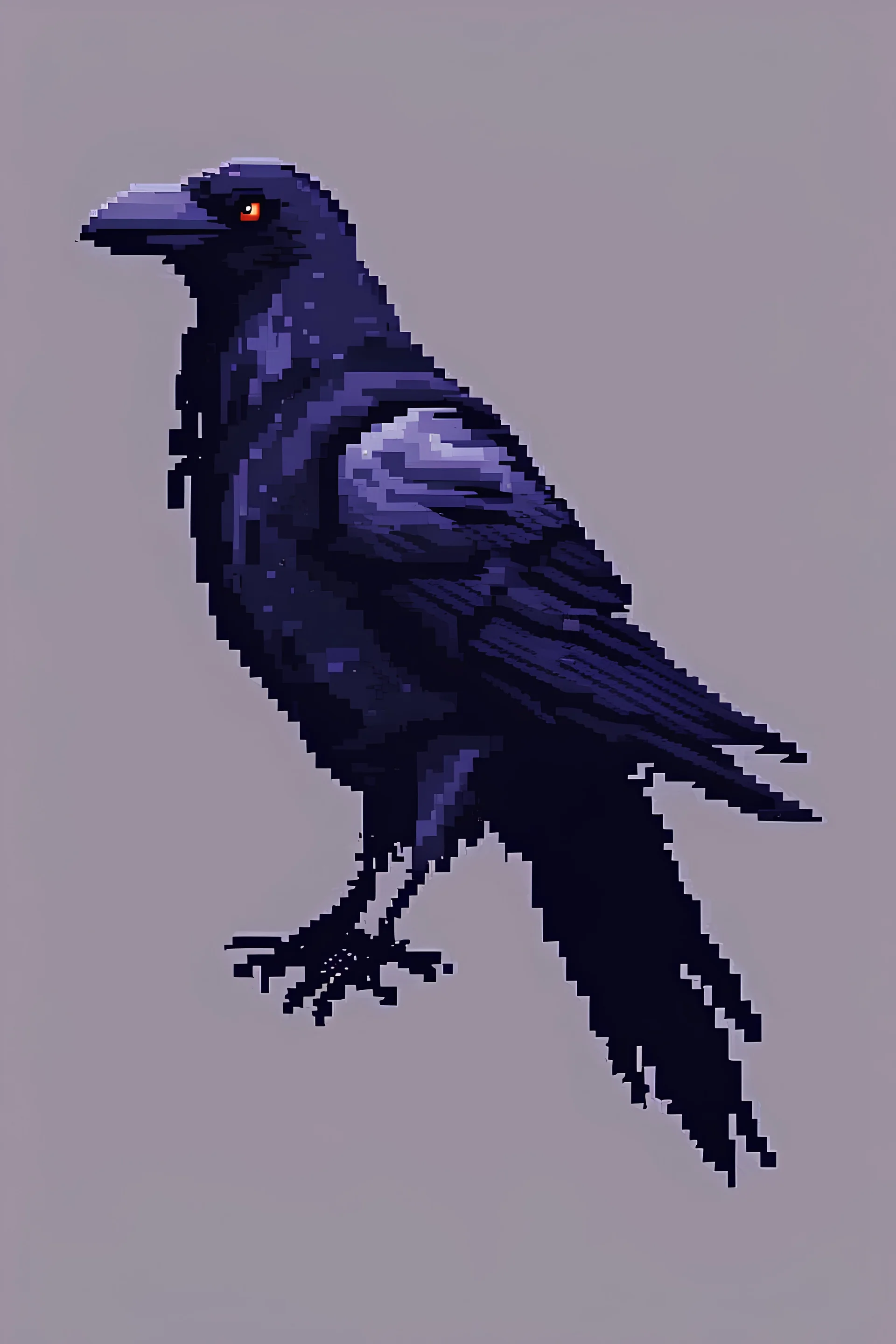 Digital pixel raven