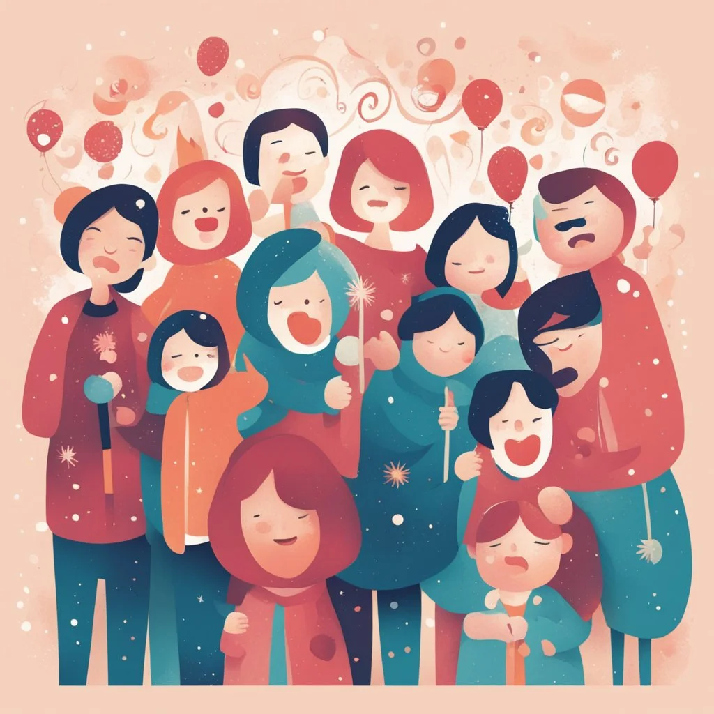 illustration of togetherness new year