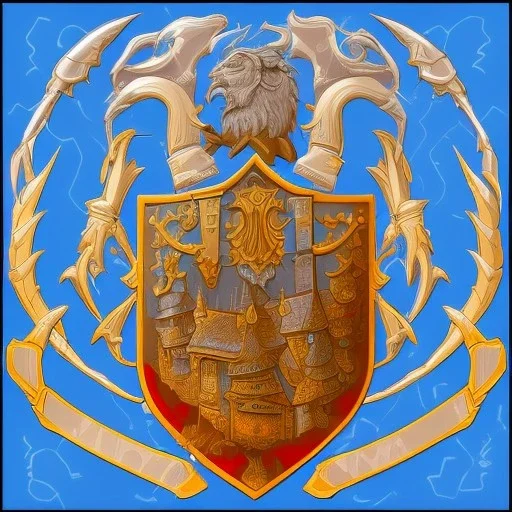 coat of arms of a troglodyte city in the moutains, very detailed