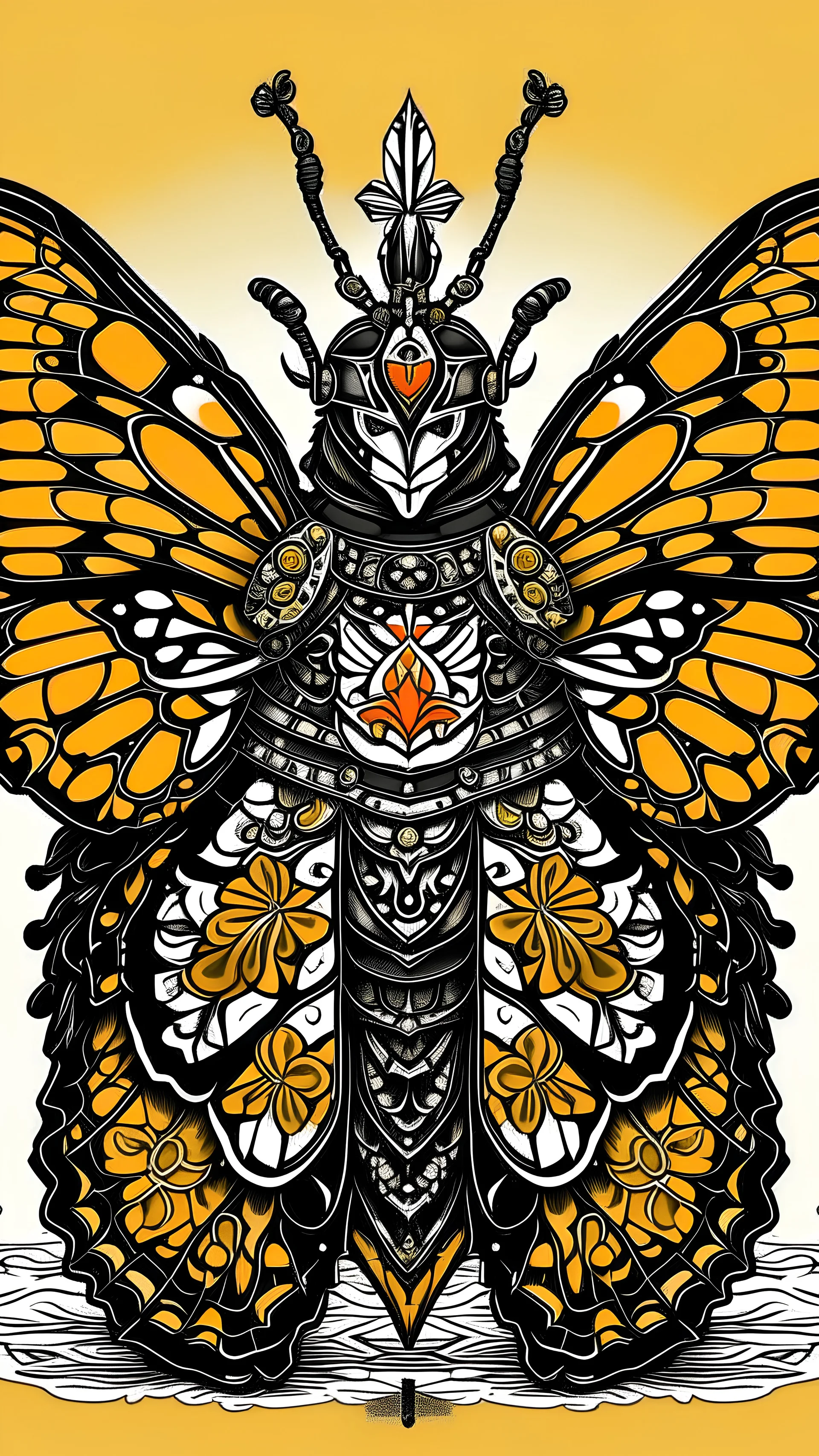 monarch butterfly with samurai armor by Kishimoto