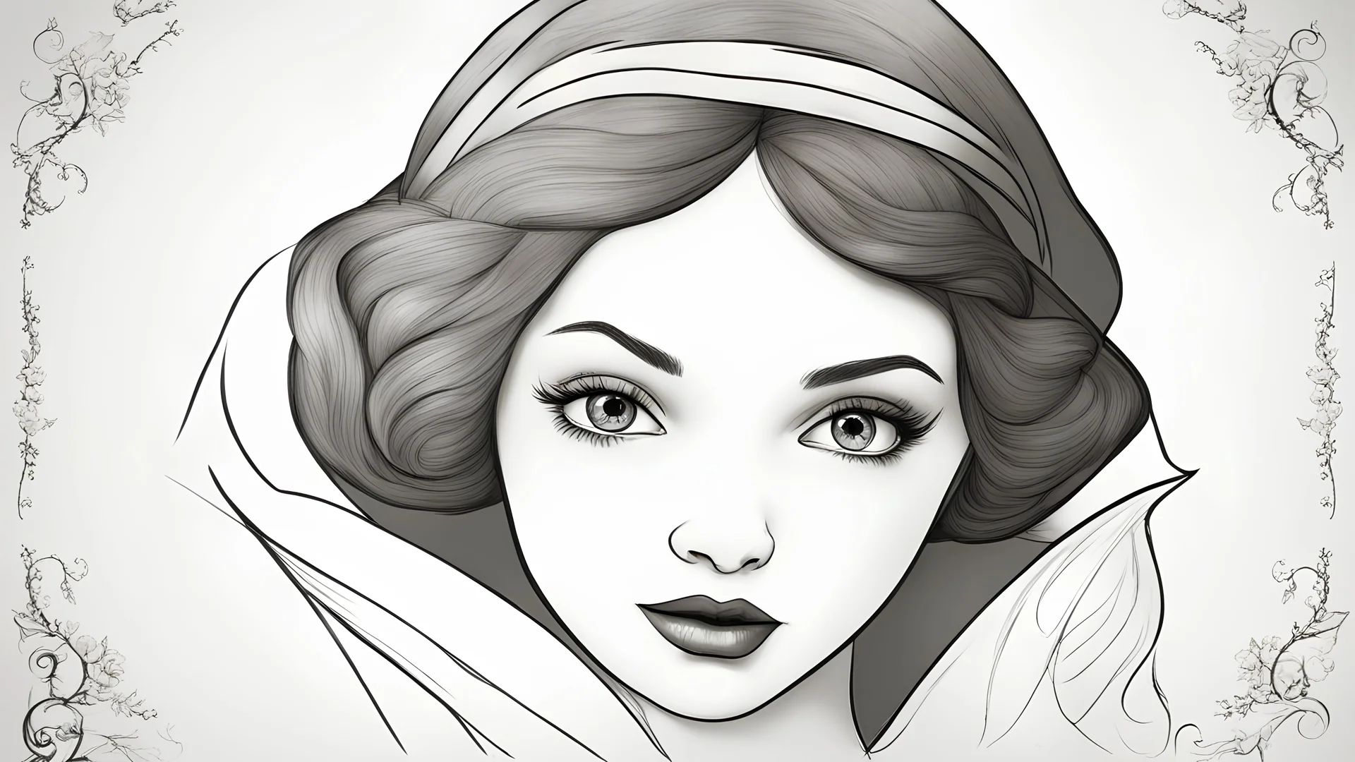 Snow White image easy sketch