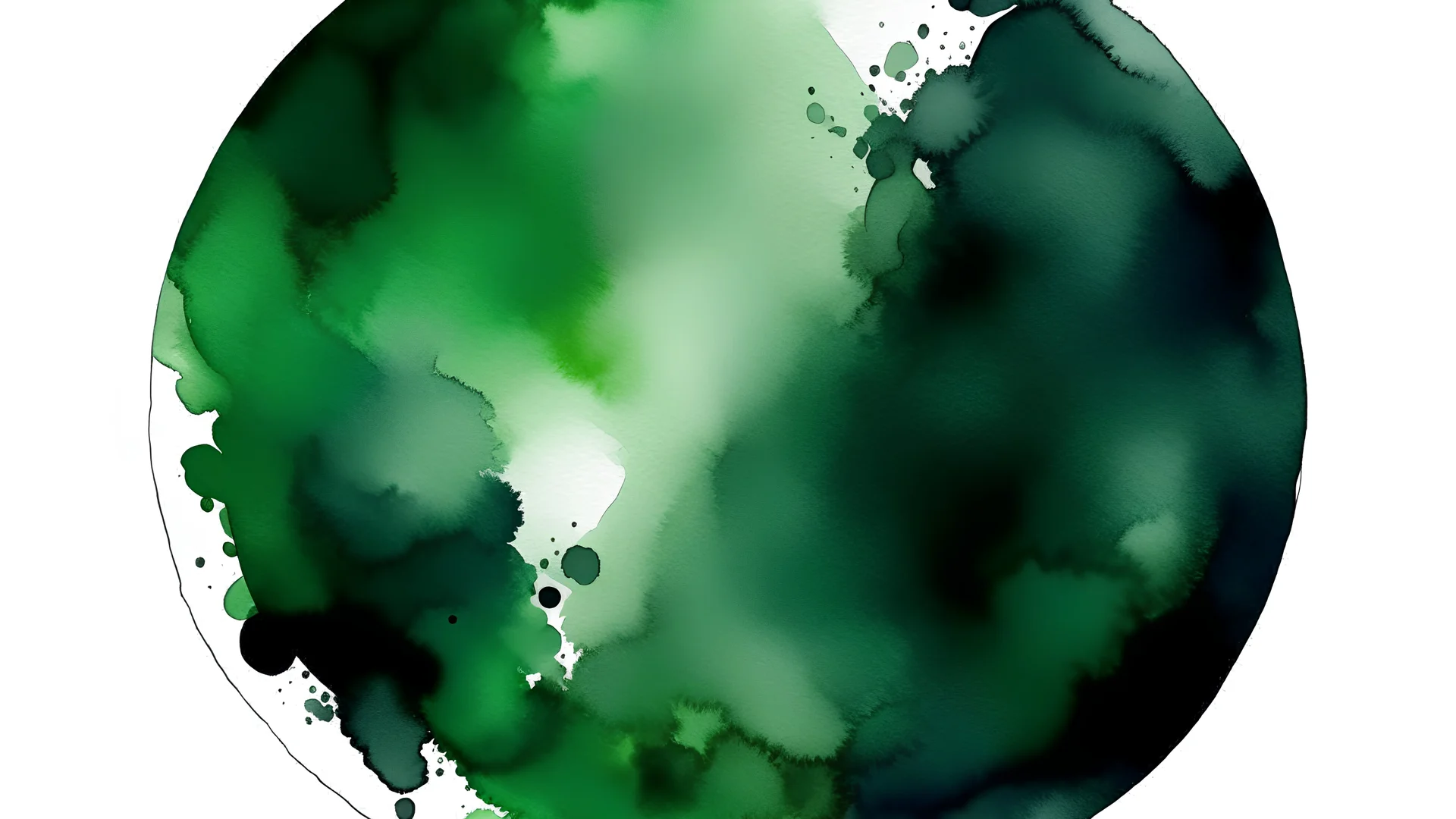 Dark green watercolor circle